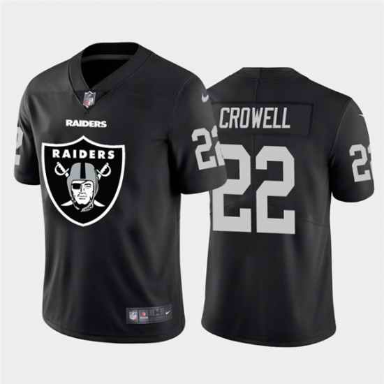 Nike Las Vegas Raiders 22 Isaiah Crowell Black Team Big Logo Vapor Untouchable Limited Jersey